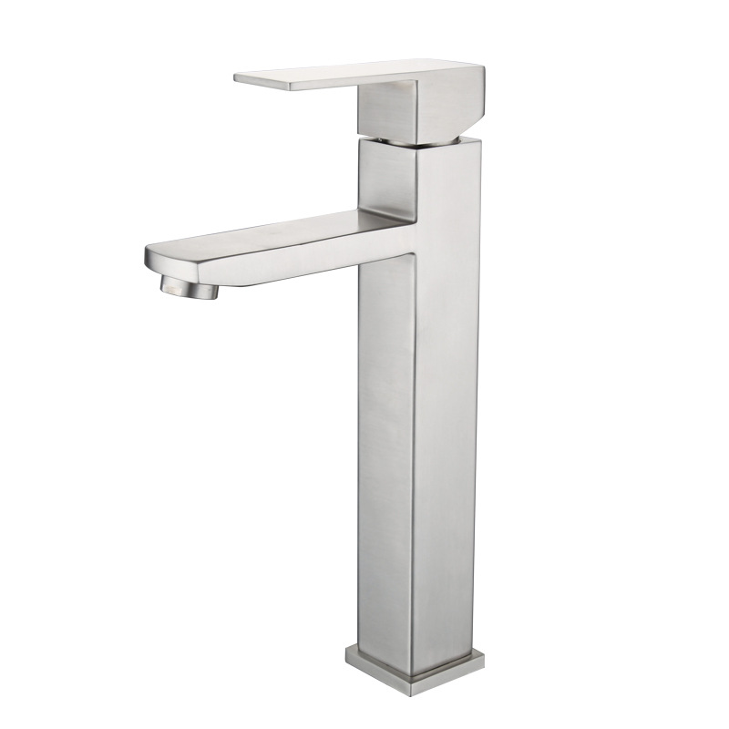 8030 - Brushed Steel Finish Tall Mixer Tap 