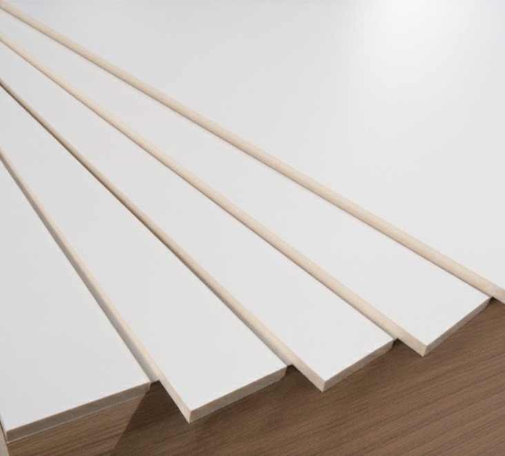 4mm Pure White Plywood Melamine Sheet - Peach Skin 