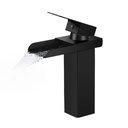 8033 - Waterfall Matte Black Mixer Tap