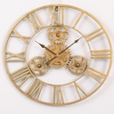 YX2024 - Brushed Gold Gear Wall Clock