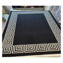 H-01 (Carpet) Carpet 1m60x2m30_(Black Rug with White Mosaic Border)