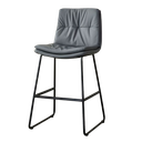 F-33_77cm Grey Fixed 2-leg Bar chair