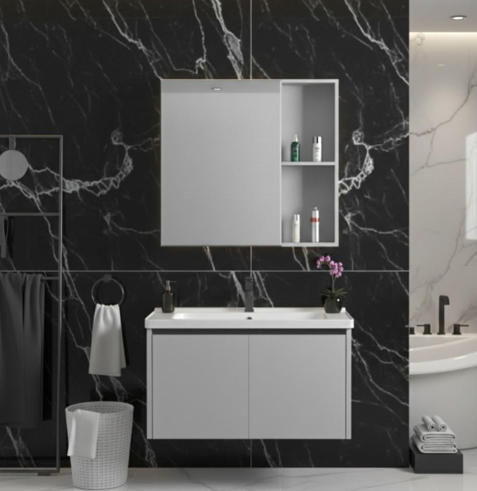 KJ06 Aluminium Bathroom Cabinet Set