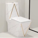  2765- White and Gold One-Piece Toilet 