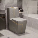  2950- Grey and Gold One-Piece Toilet 